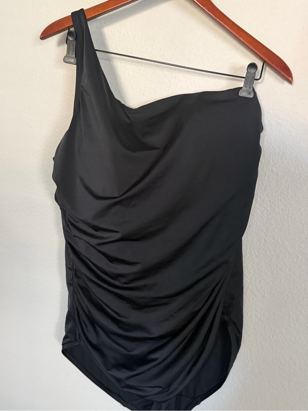 Cacique Swim Black One-Shoulder Women’s Swimsuit Plus Size 20